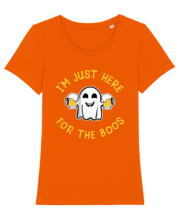 I'm Just Here For The Boos Funny Beer Ghost Bright Orange