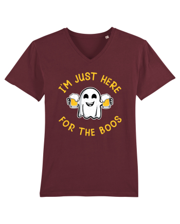 I'm Just Here For The Boos Funny Beer Ghost Burgundy