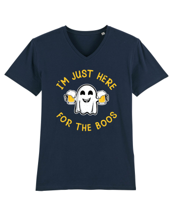 I'm Just Here For The Boos Funny Beer Ghost French Navy