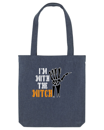 I'm With The Witch Funny Halloween Midnight Blue