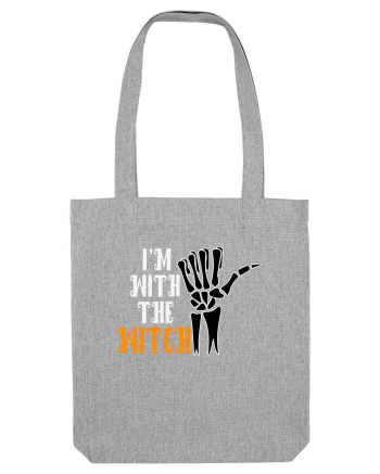 I'm With The Witch Funny Halloween Heather Grey