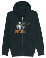 I'm With The Witch Funny Halloween Hanorac cu fermoar Unisex Connector