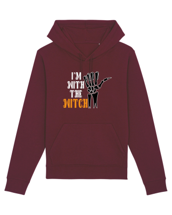 I'm With The Witch Funny Halloween Burgundy