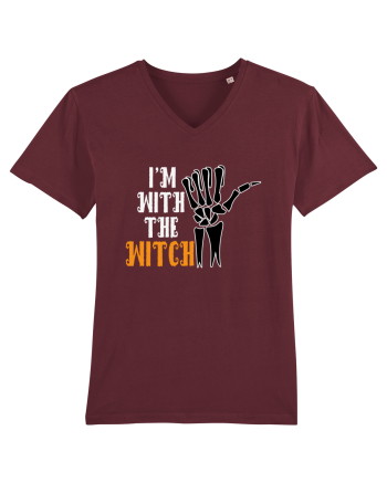 I'm With The Witch Funny Halloween Burgundy