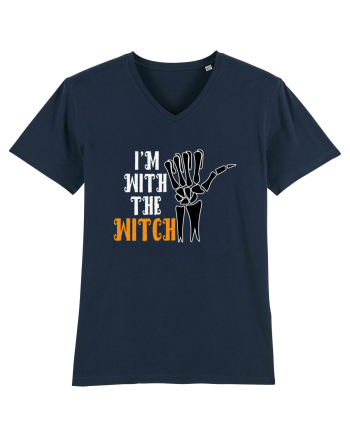 I'm With The Witch Funny Halloween French Navy