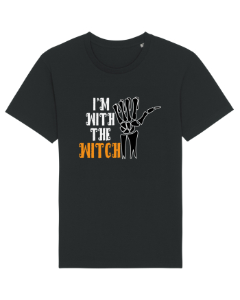 I'm With The Witch Funny Halloween Black