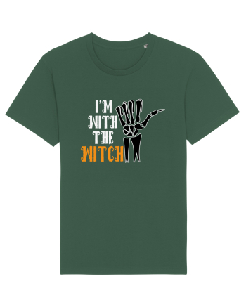 I'm With The Witch Funny Halloween Bottle Green
