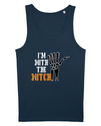 I'm With The Witch Funny Halloween Navy