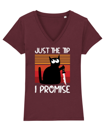 Just The Tip I Promise Halloween Cat Burgundy