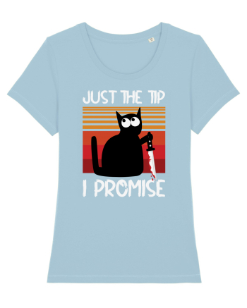 Just The Tip I Promise Halloween Cat Sky Blue