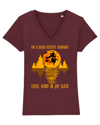 On A Dark Desert Highway Cool Wind In My Hair Burgundy