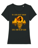 On A Dark Desert Highway Cool Wind In My Hair Tricou mânecă scurtă guler larg fitted Damă Expresser