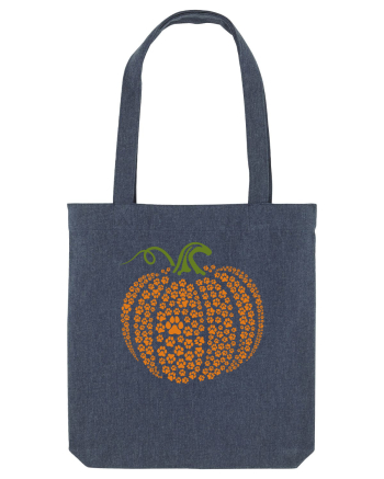 Paw Print Pumpkin Halloween Midnight Blue