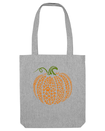Paw Print Pumpkin Halloween Heather Grey