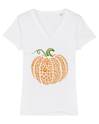 Paw Print Pumpkin Halloween White