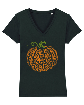 Paw Print Pumpkin Halloween Black