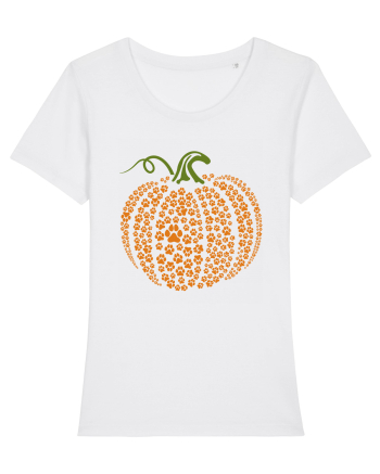 Paw Print Pumpkin Halloween White