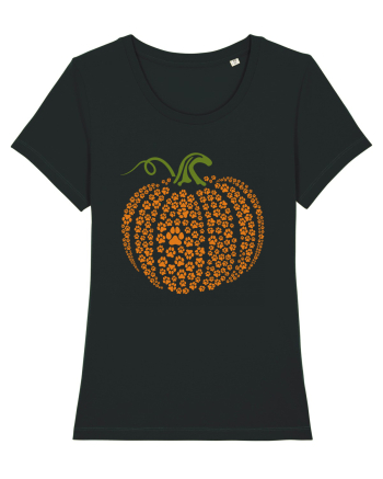 Paw Print Pumpkin Halloween Black