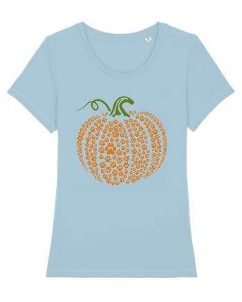 Paw Print Pumpkin Halloween Sky Blue