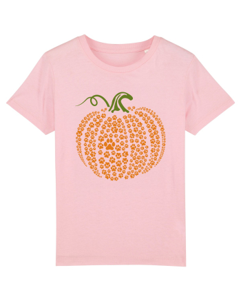 Paw Print Pumpkin Halloween Cotton Pink
