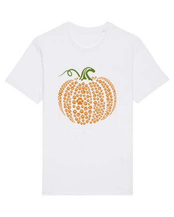 Paw Print Pumpkin Halloween White