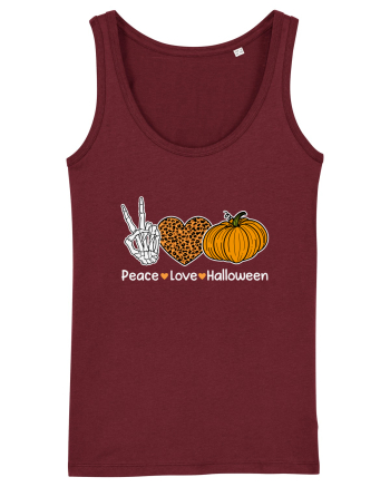 Peace Love Halloween Burgundy