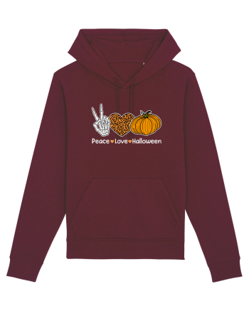 Peace Love Halloween Burgundy