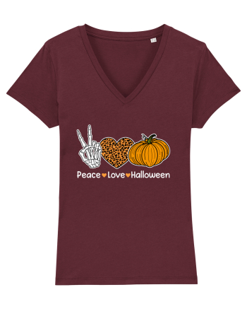Peace Love Halloween Burgundy