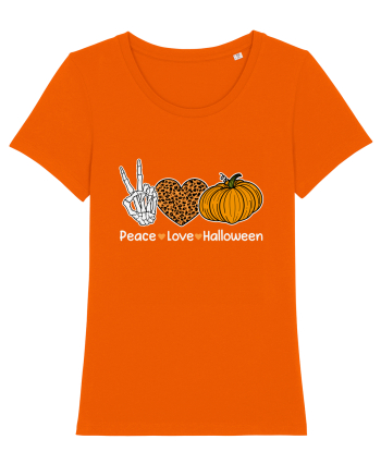 Peace Love Halloween Bright Orange