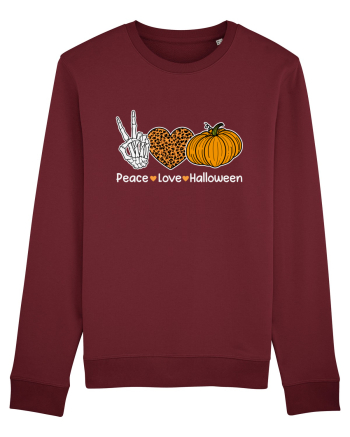 Peace Love Halloween Burgundy