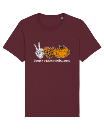 Peace Love Halloween Burgundy