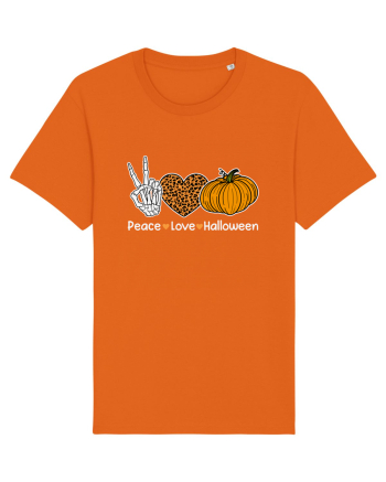 Peace Love Halloween Bright Orange