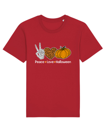 Peace Love Halloween Red