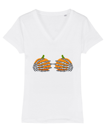 Pumpkin Boobs Halloween Costume White