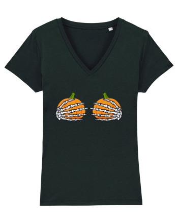 Pumpkin Boobs Halloween Costume Black
