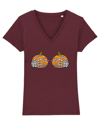 Pumpkin Boobs Halloween Costume Burgundy