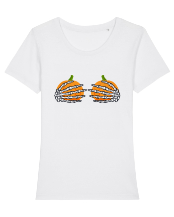 Pumpkin Boobs Halloween Costume White