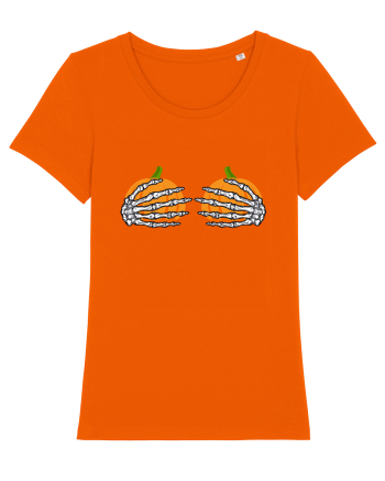 Pumpkin Boobs Halloween Costume Bright Orange
