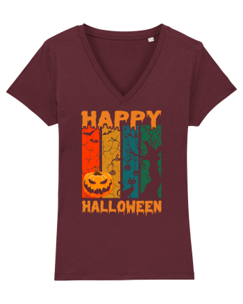 Pumpkin Happy Halloween Burgundy