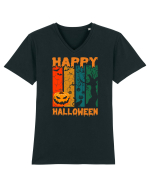 Pumpkin Happy Halloween Tricou mânecă scurtă guler V Bărbat Presenter