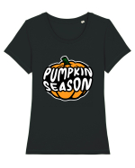 Pumpkin Season Halloween Tricou mânecă scurtă guler larg fitted Damă Expresser