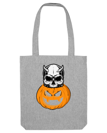 Pumpkin Skull Halloween Heather Grey