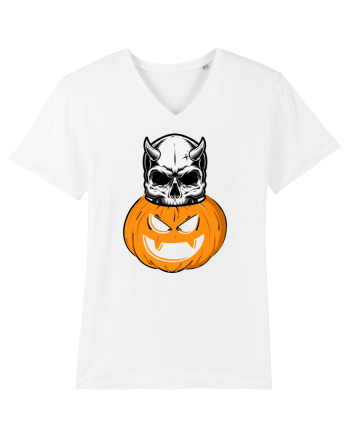 Pumpkin Skull Halloween White