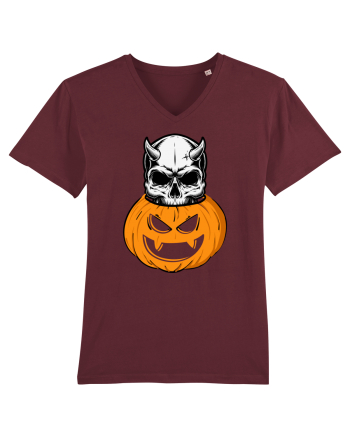 Pumpkin Skull Halloween Burgundy