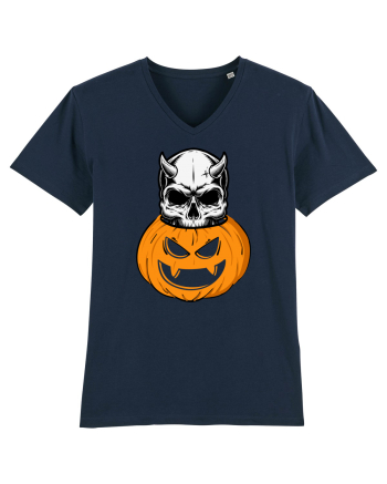 Pumpkin Skull Halloween French Navy