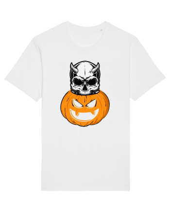 Pumpkin Skull Halloween White