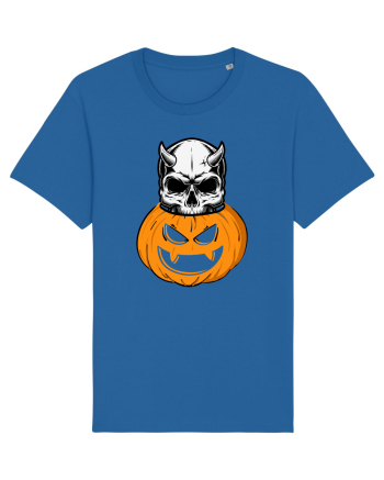 Pumpkin Skull Halloween Royal Blue