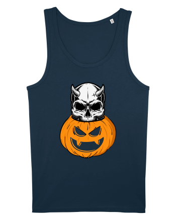 Pumpkin Skull Halloween Navy
