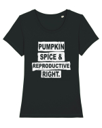 Pumpkin Spice Reproductive Rights Tricou mânecă scurtă guler larg fitted Damă Expresser
