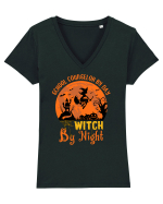School Counselor By Day Witch By Night Tricou mânecă scurtă guler V Damă Evoker